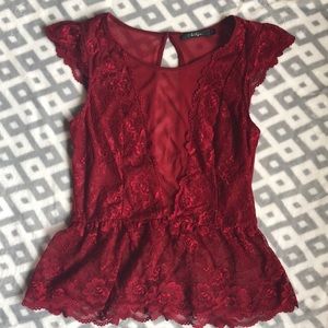 Red lace tank top